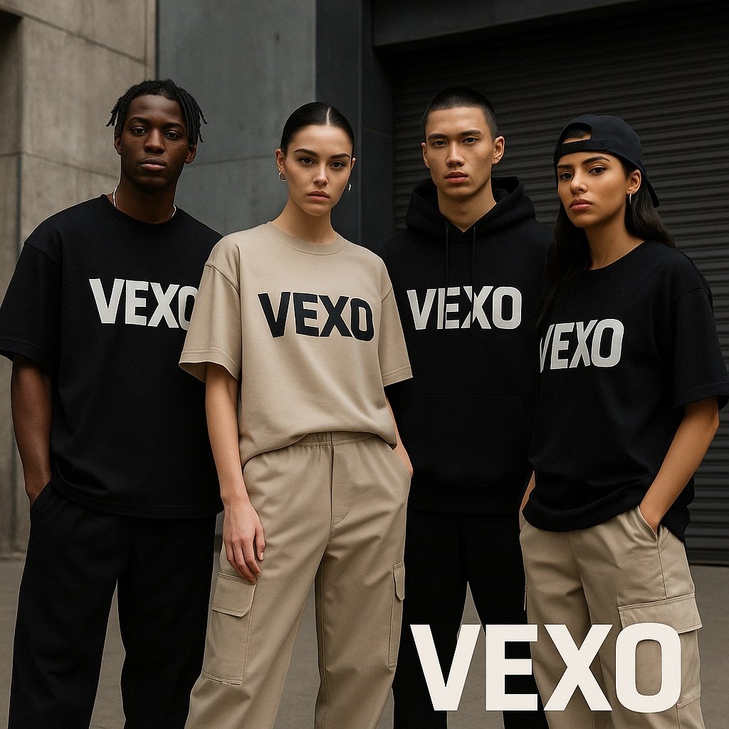 VEXO - Modelo usando as roupas